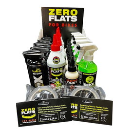 Zeroflats Expositor 24 Productos de Limpieza y Mantenimiento para Bicicletas