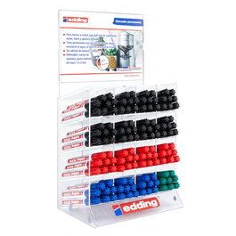 Marcador Permanente Edding 3000 Conico Colores Basicos Expositor De 128