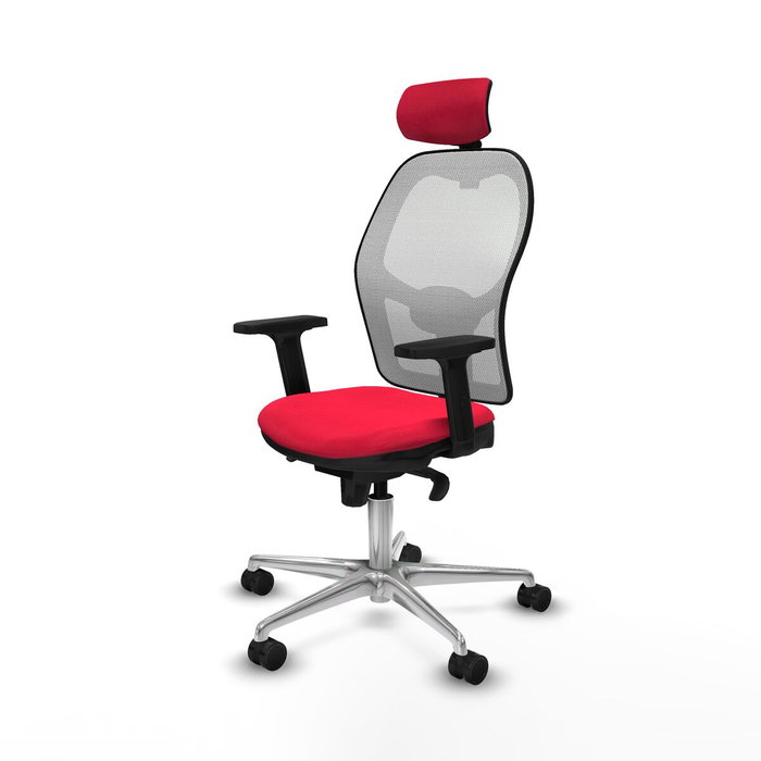 PIQUERAS Y CRESPO Silla de oficina Jorquera Roja y Blanca con Mecanismo Sincro PIQUERAS Y CRESPO Silla de oficina Jorquera Roja y Blanca con Mecanismo Sincro