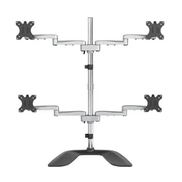 StarTech.com Quad Monitor Stand Soporte Escritorio 4 Monitores Articulado Acero Aluminio 8 kg 81.3 cm 100x100 mm Negro Plata