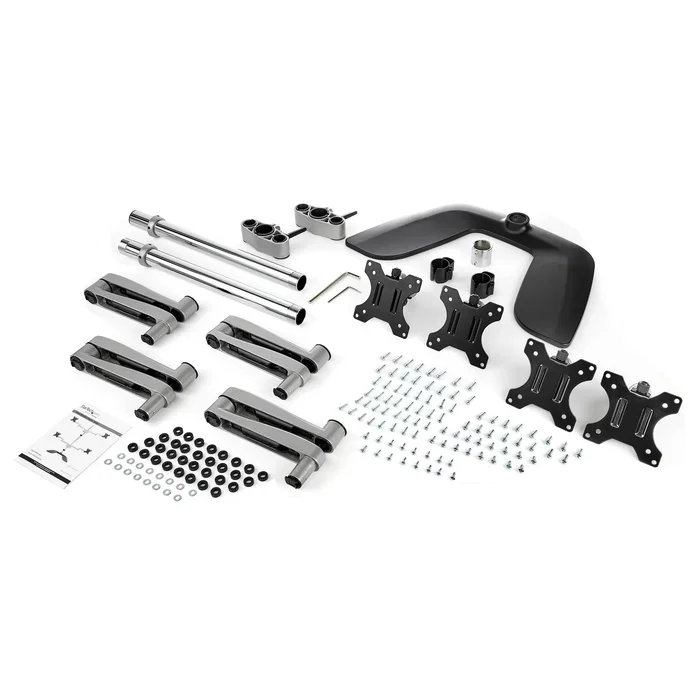 StarTech.com Soporte para 4 Monitores ARMQUADSS Negro, Plata