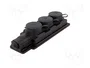PAWBOL Tomacorriente Schuko 3x 2P+PE 16A 250V Negro