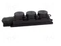 PAWBOL Tomacorriente Schuko 3x 2P+PE 16A 250V Negro