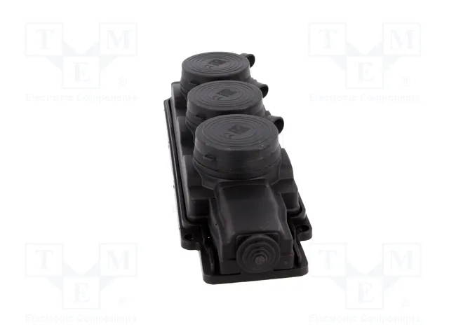 PAWBOL Tomacorriente Schuko 3x 2P+PE 16A 250V Negro