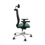 PIQUERAS Y CRESPO Silla de oficina Mardos Verde esmeralda y Negro con mecanismo Sincro/Traslack, Brazos 3D y Cabecero 2D, Ruedas 65 mm para parqué