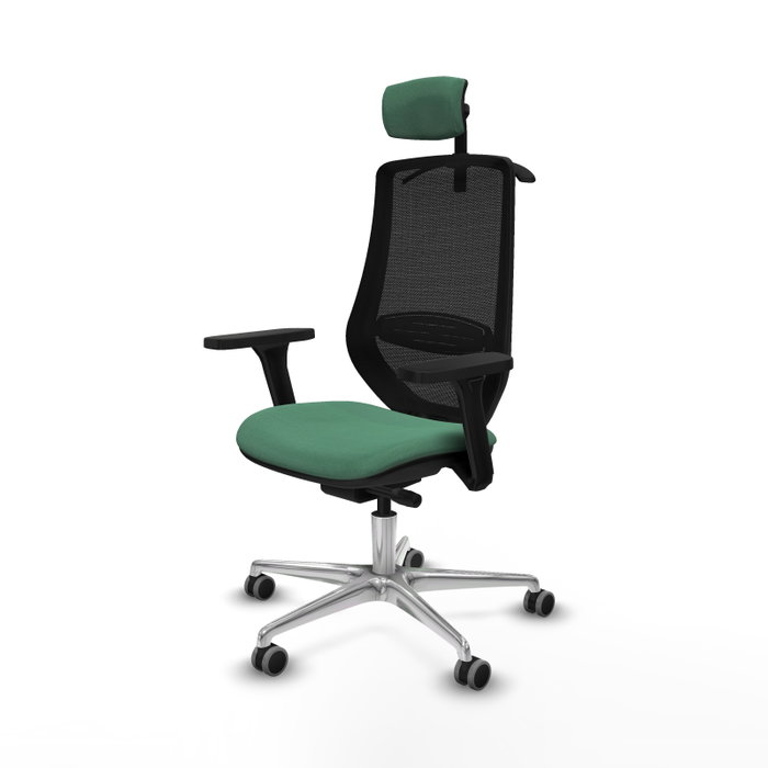 PIQUERAS Y CRESPO Silla de oficina Mardos Verde esmeralda y Negro con mecanismo Sincro/Traslack, Brazos 3D y Cabecero 2D, Ruedas 65 mm para parqué PIQUERAS Y CRESPO Silla de oficina Mardos Verde esmeralda y Negro con mecanismo Sincro/Traslack, Brazos 3D y Cabecero 2D, Ruedas 65 mm para parqué