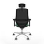 PIQUERAS Y CRESPO Silla de oficina Mardos con mecanismo Sincro/Traslack, Verde esmeralda y Negro