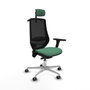 PIQUERAS Y CRESPO Silla de oficina Mardos con mecanismo Sincro/Traslack, Verde esmeralda y Negro