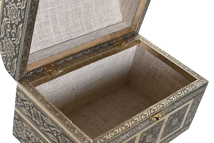 DKD Home Decor Joyero Indio Champan Natural Aluminio Yute 25 x 15.5 x 18 cm DKD Home Decor Joyero Indio Champan Natural Aluminio Yute 25 x 15.5 x 18 cm