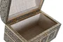 DKD Home Decor Joyero Indio Champan Natural Aluminio Yute 25 x 15.5 x 18 cm