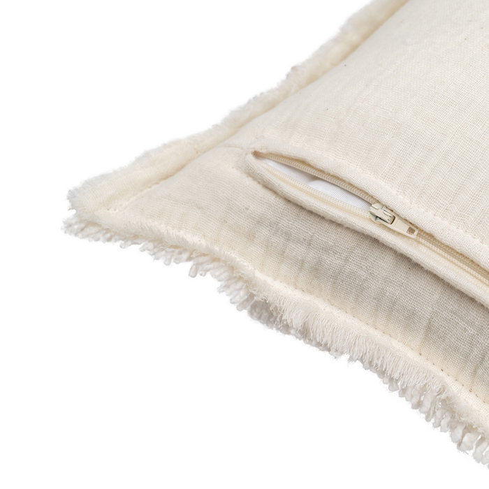 Cojín Blanco Algodón-Poliéster 50 X 30 cm (Set de 2)