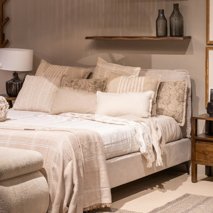 Cojín Blanco Algodón-Poliéster 50 X 30 cm (Set de 2)