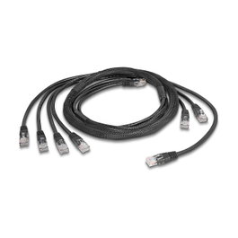 DeLOCK Cable de red RJ45 Cat5e UTP 4 x RJ-45 a 4 x RJ-45, 5 m, Negro
