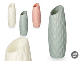 Giftdecor Jarrón Cónico Plástico Puntos Corte 20,5 cm Surtido Colores Blanco, Gris, Rosa (Set de 24)