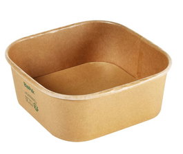 Duni Caja de Fibra de Madera Brick 1 Desechable 17x17x6.5 cm - Capacidad 1.2 Litros (160 Unidades) - Color Marrón