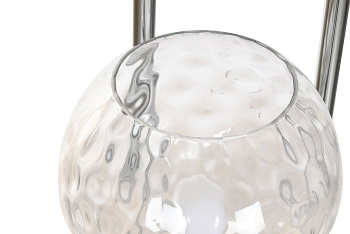 DKD Home Decor Lámpara de Pie Glam Plateado Transparente Hierro Cristal 30 x 172 x 30 cm