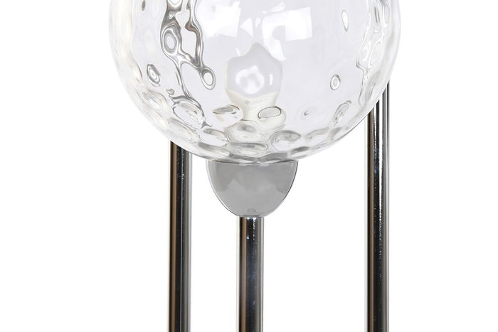 DKD Home Decor Lámpara de Pie Glam Plateado Transparente Hierro Cristal 30 x 172 x 30 cm