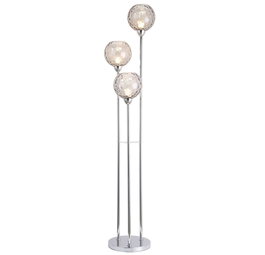 DKD Home Decor Lámpara de Pie Glam Plateado Transparente Hierro Cristal 30 x 172 x 30 cm