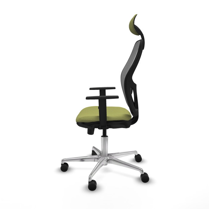 PIQUERAS Y CRESPO Silla de oficina Jorquera con mecanismo Sincro/Traslack, Verde oliva y Gris