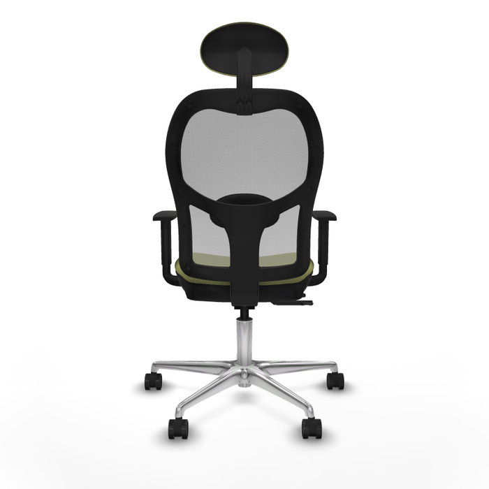 PIQUERAS Y CRESPO Silla de oficina Jorquera con mecanismo Sincro/Traslack, Verde oliva y Gris