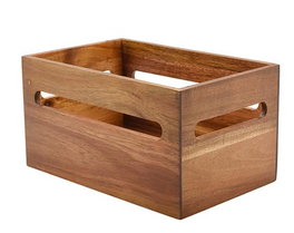 DKD Home Decor Caja de Acacia Natural para Fruta 27,3x18x14,6 cm, Pack de 6