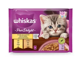 Mars (Whiskas) Pure Delight Junior Aves para Gatos, Comida Húmeda en Sobre - 13 x 4 x 85 g