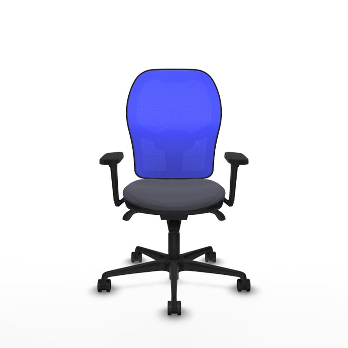 PIQUERAS Y CRESPO Silla de oficina Jorquera con mecanismo Sincro, Gris oscuro y Azul