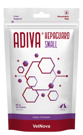 Vetnova Adiva Hepaguard Small 30 Chewables para perros pequeños