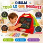 JugaToys Pizarra 4 en 1 con luz fluorescente y accesorios