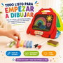 JugaToys Pizarra 4 en 1 con luz fluorescente y accesorios