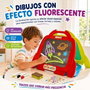 JugaToys Pizarra 4 en 1 con luz fluorescente y accesorios