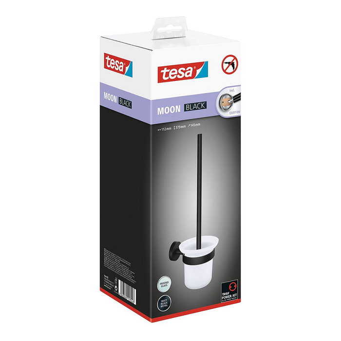 Tesa Moon Black Soporte y escobilla de inodoro Negro con Vidrio Tesa Moon Black Soporte y escobilla de inodoro Negro con Vidrio