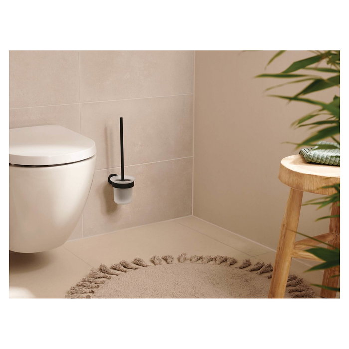 Tesa Moon Black Soporte y escobilla de inodoro Negro con Vidrio Tesa Moon Black Soporte y escobilla de inodoro Negro con Vidrio