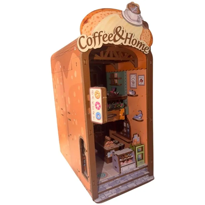 Kit de Bricolaje Book Nook para Construir Sujetalibros 3D Panadería Nookland - 10 x 19 x 29 cm - AACNT78705