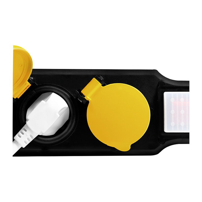 LogiLink Regleta de enchufes para exterior con 3 tomas de seguridad, interruptor e IP44, negro