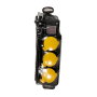 LogiLink Regleta de enchufes para exterior con 3 tomas de seguridad, interruptor e IP44, negro