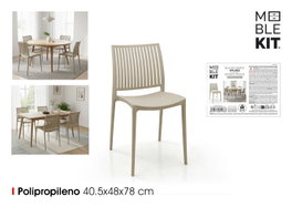 Inde Silla de Plástico Apilable Beige Moblekit