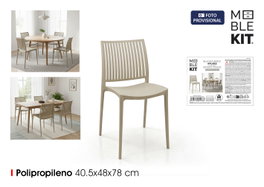 Inde Silla de Plástico Apilable Beige Moblekit