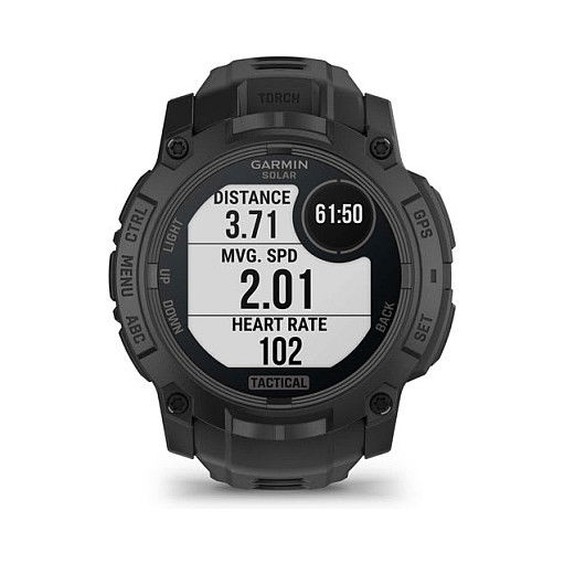 Garmin Instinct® 3 Solar Tactical Edition - Reloj Inteligente GPS, 50 mm, Pantalla AMOLED Táctil, Energía Solar, 40 Días Batería, Negro, Unisex