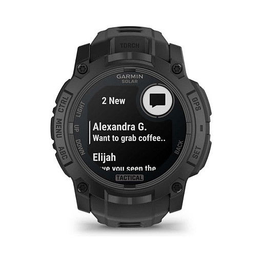 Garmin Instinct® 3 Solar Tactical Edition - Reloj Inteligente GPS, 50 mm, Pantalla AMOLED Táctil, Energía Solar, 40 Días Batería, Negro, Unisex