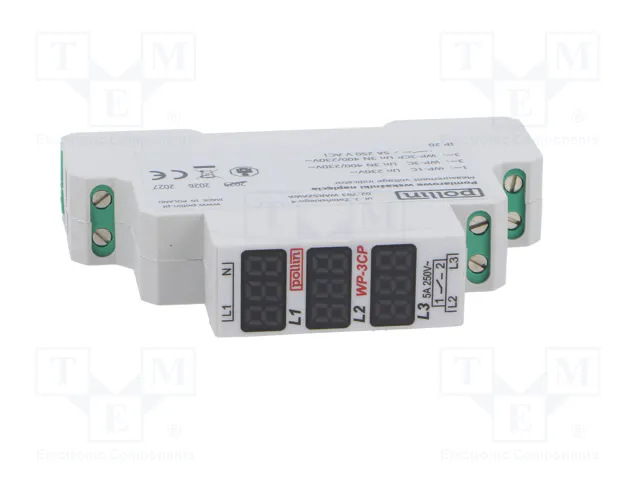 POLLIN WP-3CP Relé de monitorización de tensión trifásico 3 x 400V AC