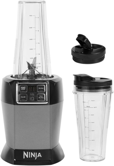 Ninja BN495EU Batidora de Vaso Individual con Auto-iQ, 1000 W, 2 x 700 ml