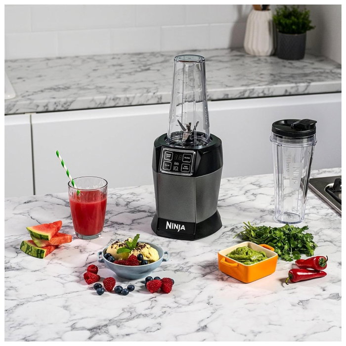 Ninja BN495EU Batidora de Vaso Individual con Auto-iQ, 1000 W, 2 x 700 ml