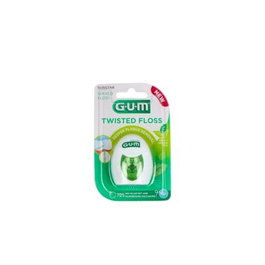 GUM Seda Dental Twisted Floss 3500 con Cera, Sabor Té Verde y Menta, 30 unidades
