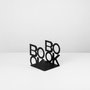 Aberto Design Sujetalibros 9 Negro, Elegante Sujetalibros Metálico Resistente para Estanterías Organizadas, Metal Negro 13.5x13x14cm