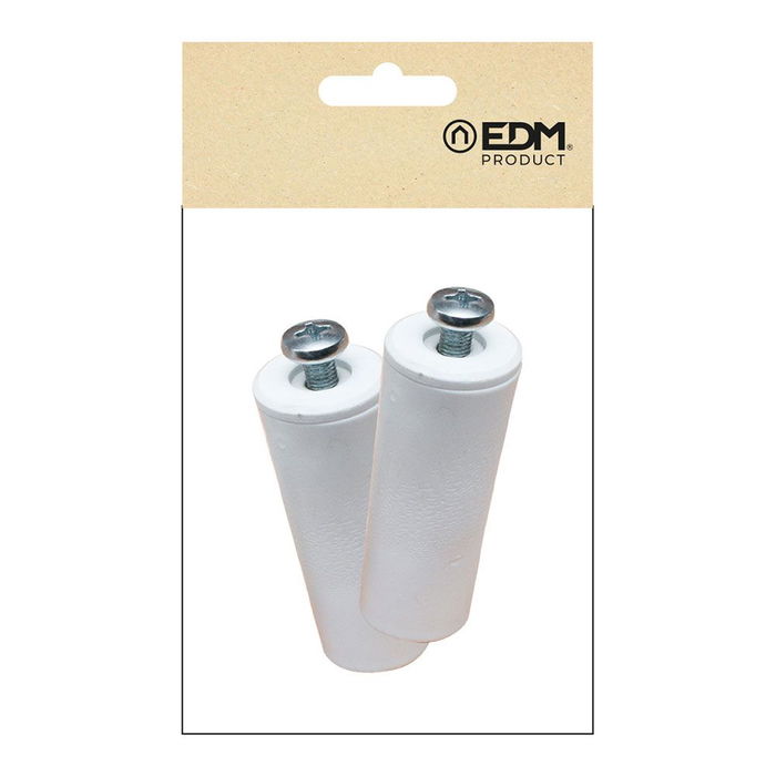 Edm Tope Persianas Pr08 Blanco Poliestireno 40 mm 2 Unidades con Tornillo