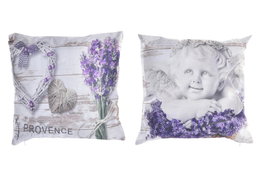 DKD Home Decor Cojín de Poliéster Lavanda 45x10x45 cm