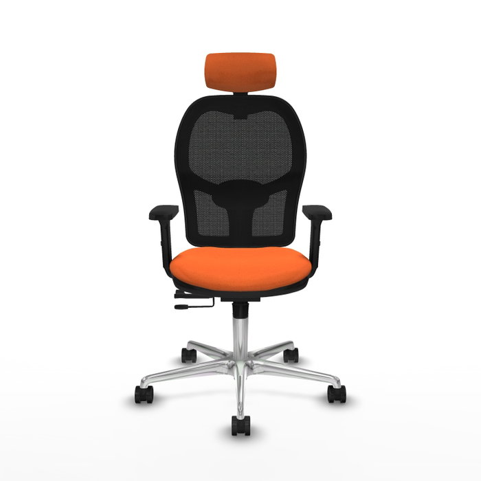 PIQUERAS Y CRESPO Silla de oficina Jorquera con mecanismo Sincro/Traslack, Naranja y Negro