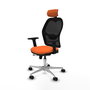 PIQUERAS Y CRESPO Silla de oficina Jorquera con mecanismo Sincro/Traslack, Naranja y Negro