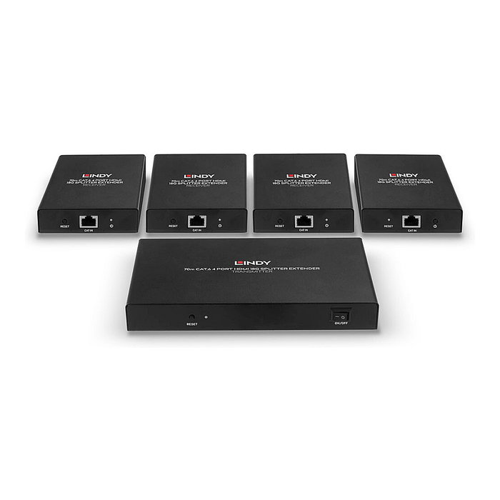Lindy Extensor Splitter HDMI 4K60 de 4 Puertos con Cat.6 hasta 70m